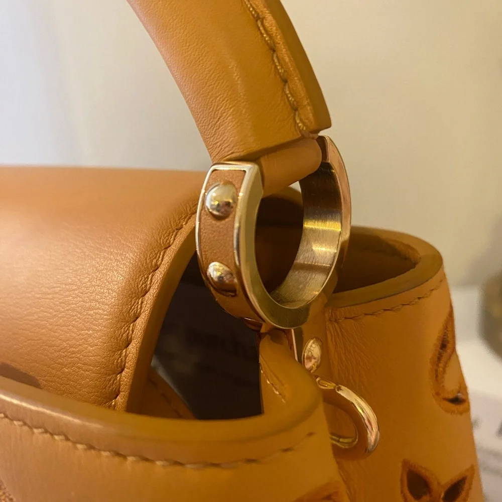 Louis Vuitton limited edition Capuchin Mini Tan Handbag. Microchipped
